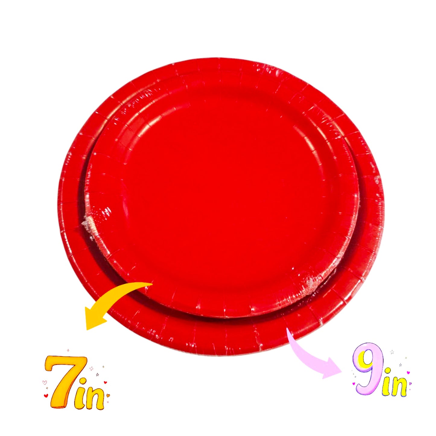 Apple Red Paper Plates 9" - 8ct