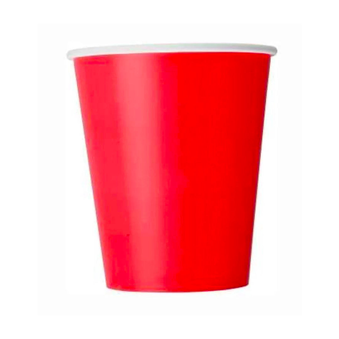 Red 9oz Paper Cups, 8ct