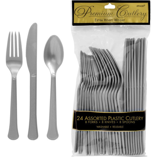 Assorted Plastic Cutlery, Low Ct. - Silver