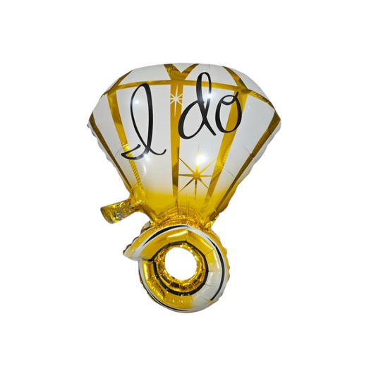 Wedding I Do Gold Ring Foil Balloon 24"