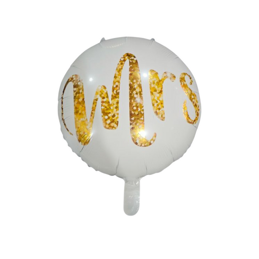 Wedding Mrs Round Foil Balloon 18"