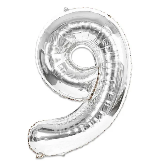Silver Number Foil Balloon - 16in
