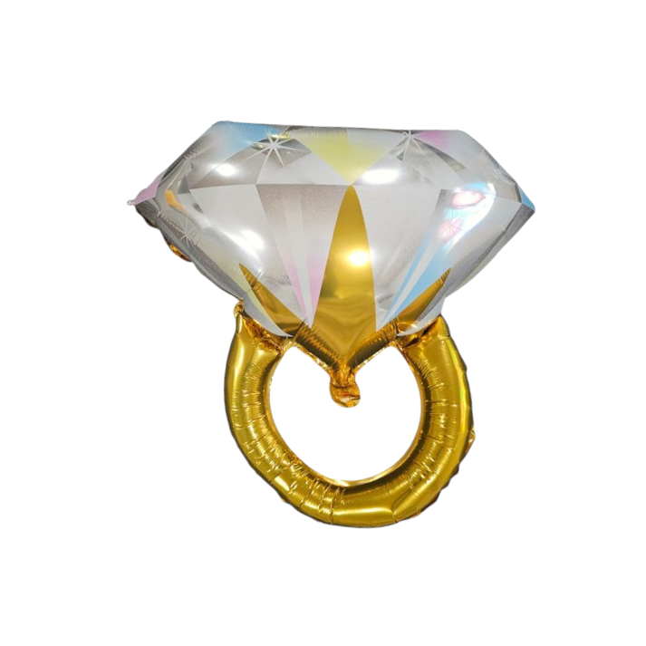 Wedding Ring Gold Foil Balloon 25"