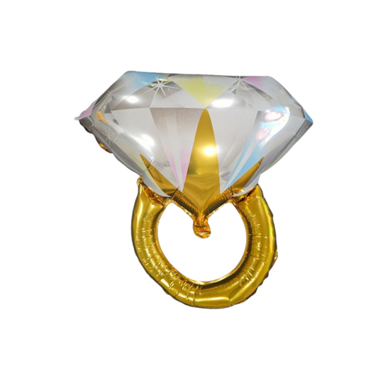 Wedding Ring Gold Foil Balloon 25"