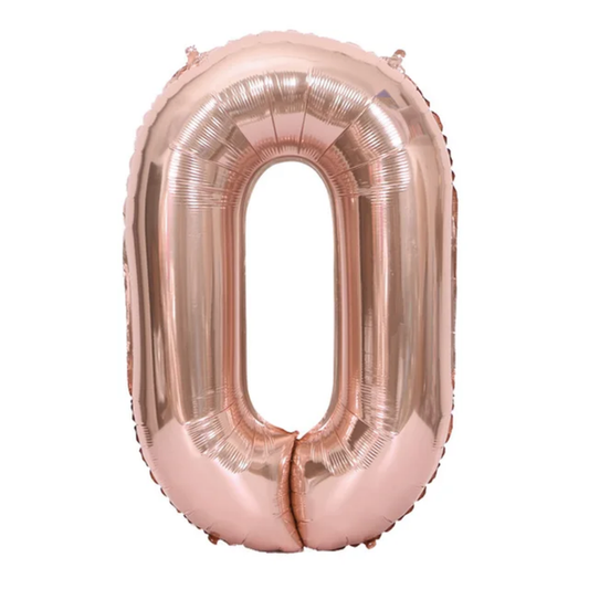 Rose Gold Number 0 Foil Balloon 40in