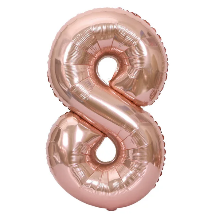 Rose Gold Number 8 Foil Balloon 40in