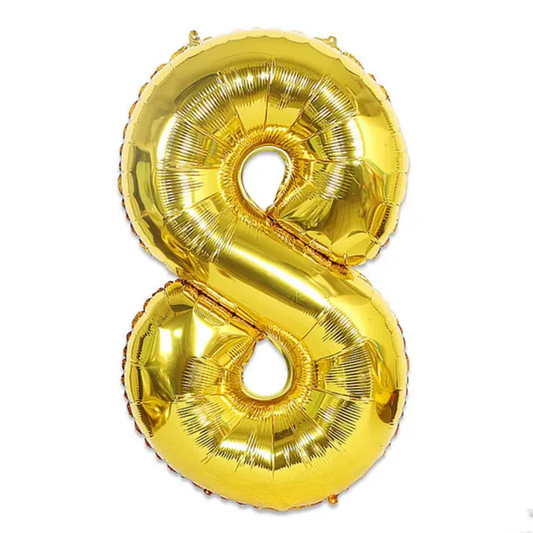 Gold Number 8 Foil Balloon 40in
