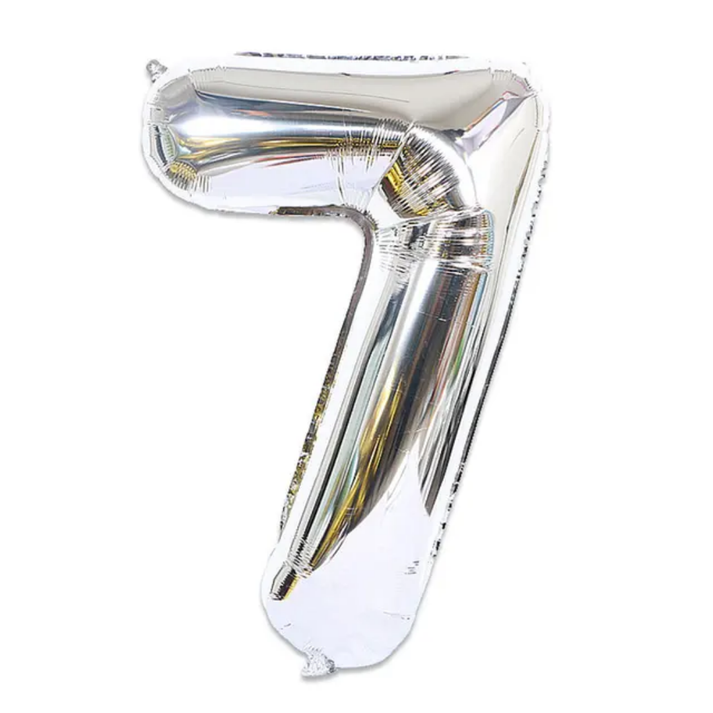 Silver Number 7 Foil Balloon 40in