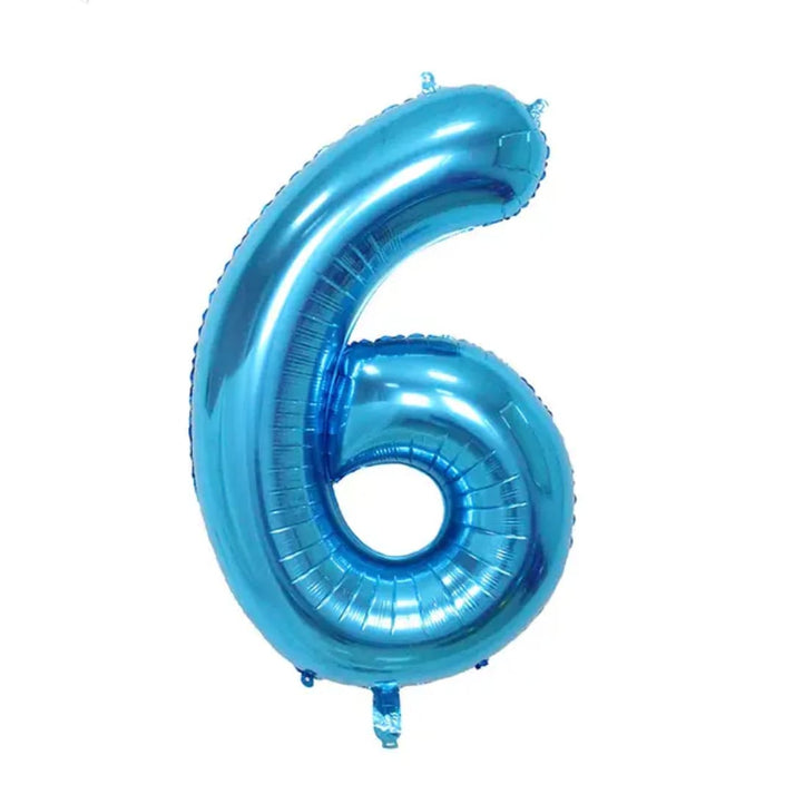 Blue Number 6 Foil Balloon 16in