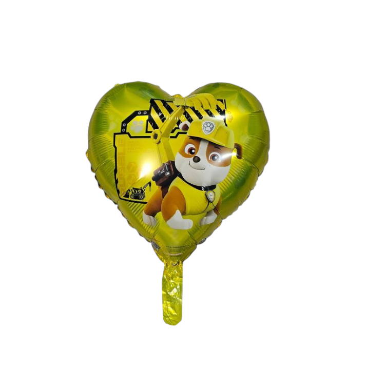 Paw Patrol Yellow Heart Foil Balloon 18"