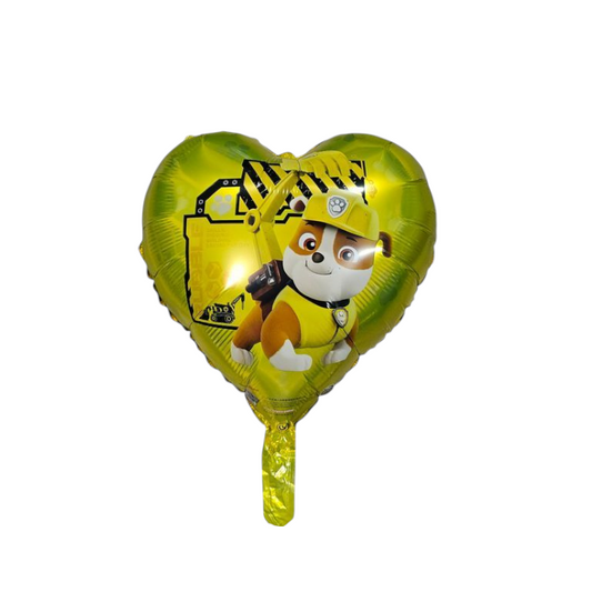 Paw Patrol Yellow Heart Foil Balloon 18"