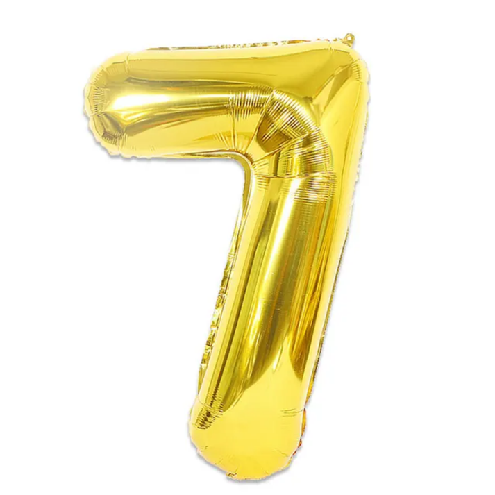 Gold Number 7 Foil Balloon 40in