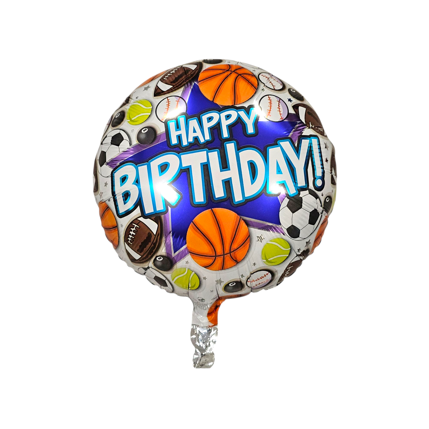 Happy Birthday Sports Round Foil Balloon 18"