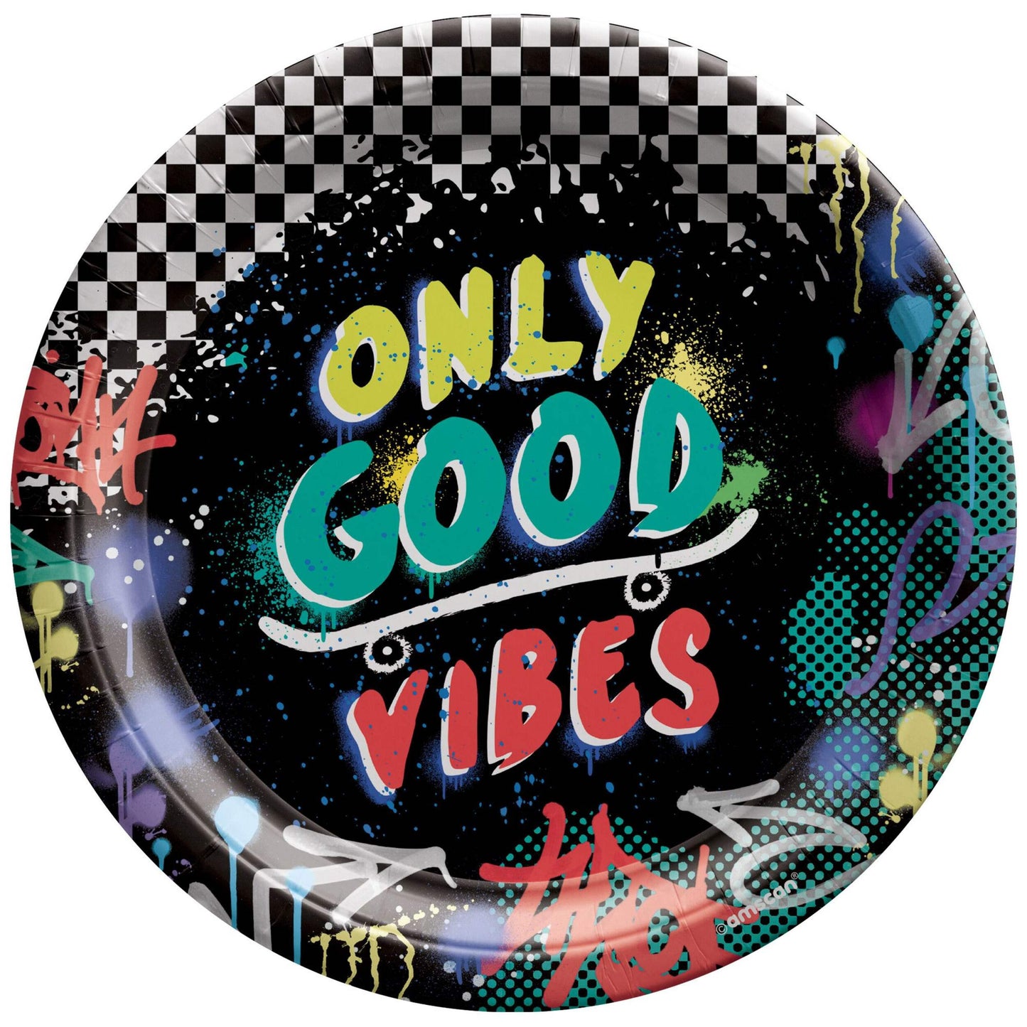 Skater Party Round Paper Plates 7"