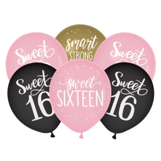 Sweet Sixteen Latex Balloons 12″