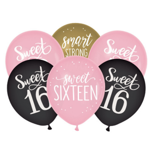 Sweet Sixteen Latex Balloons 12″
