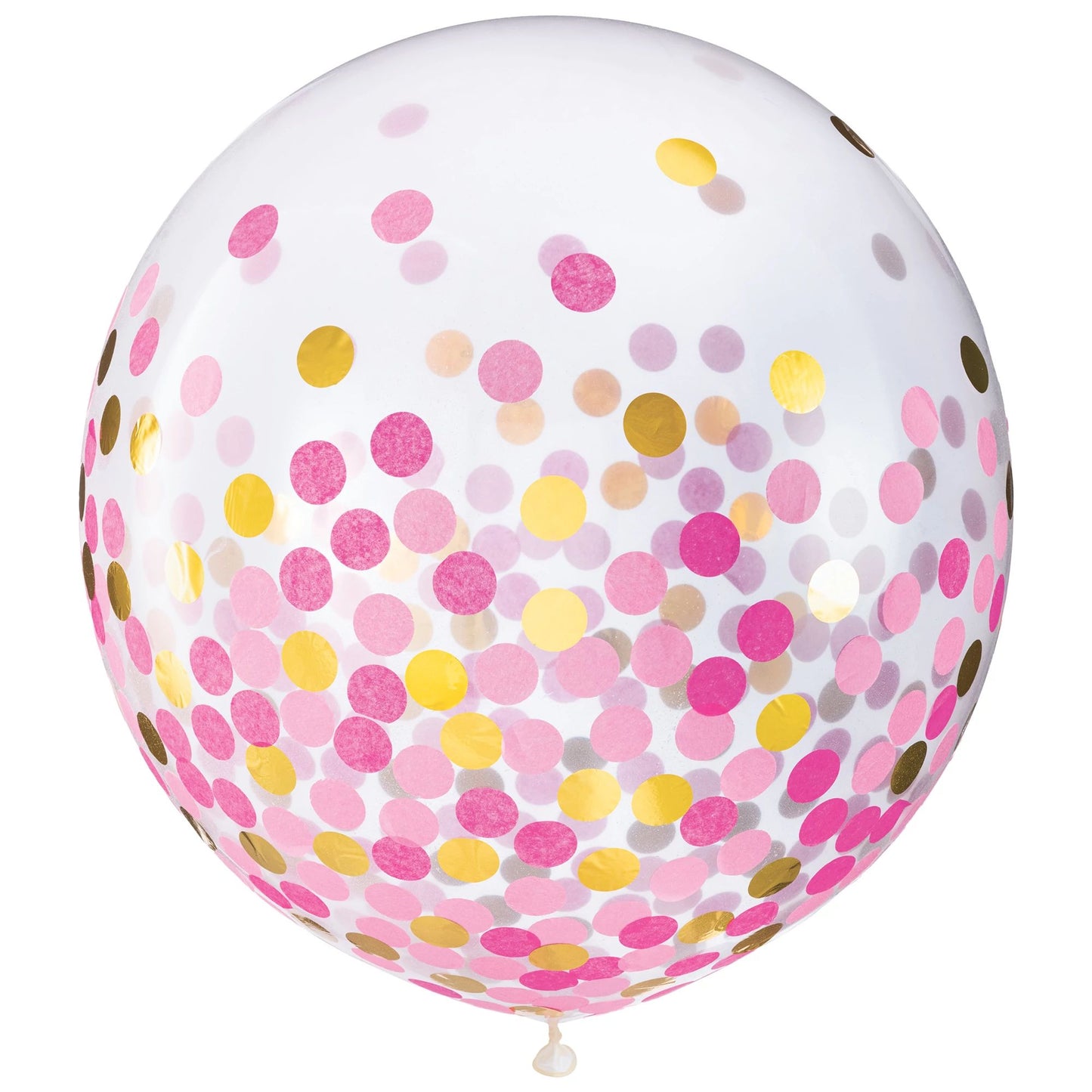 Pink/Gold Confetti Latex Balloons 24″