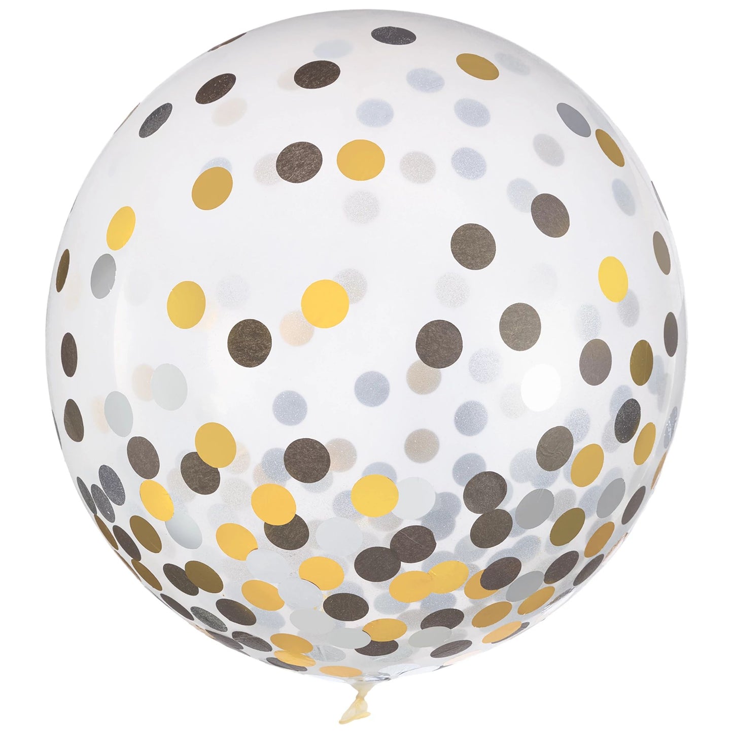 Blk/silver/gold Confetti Latex Balloons 24″