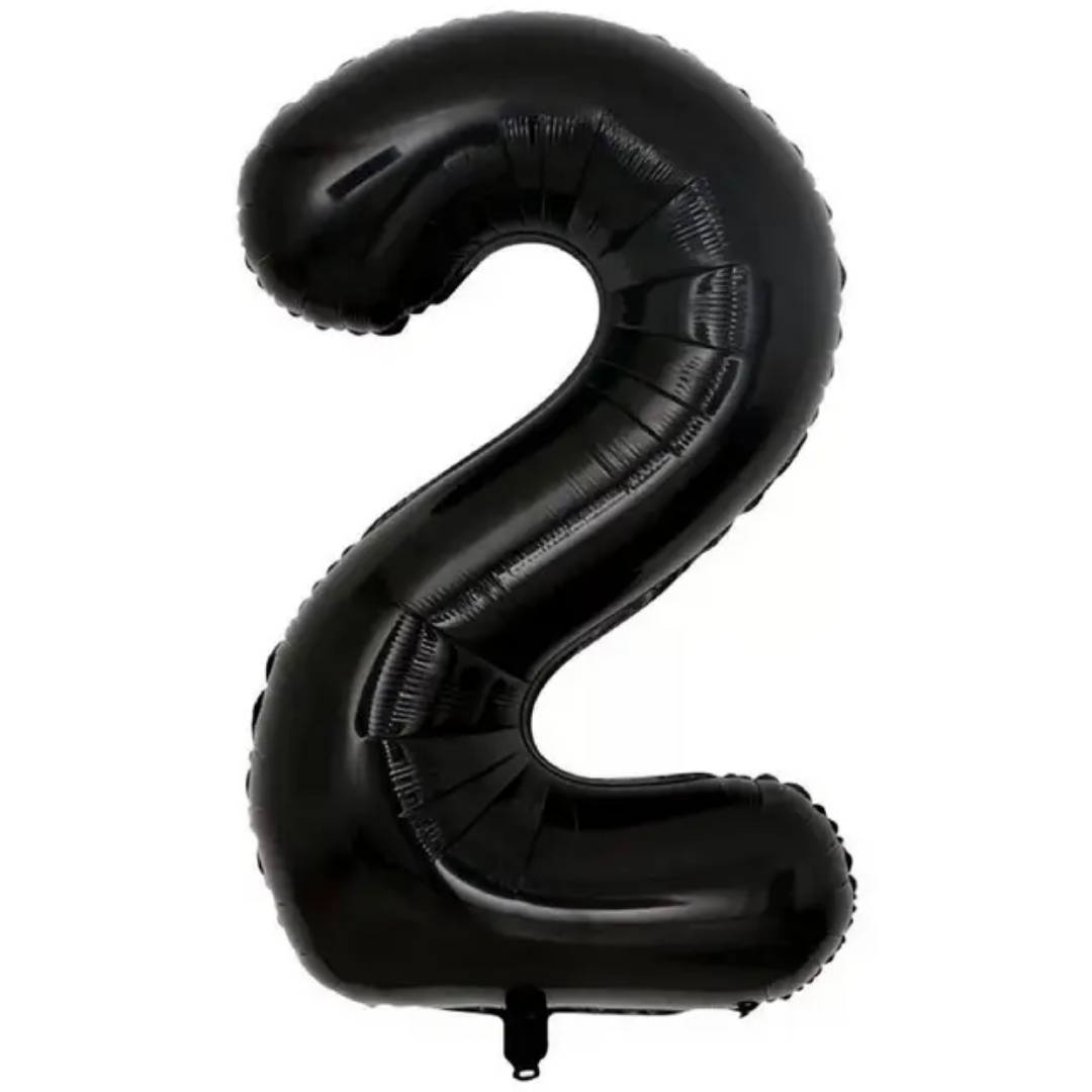  40-inch Black Number 2 Foil Balloon 