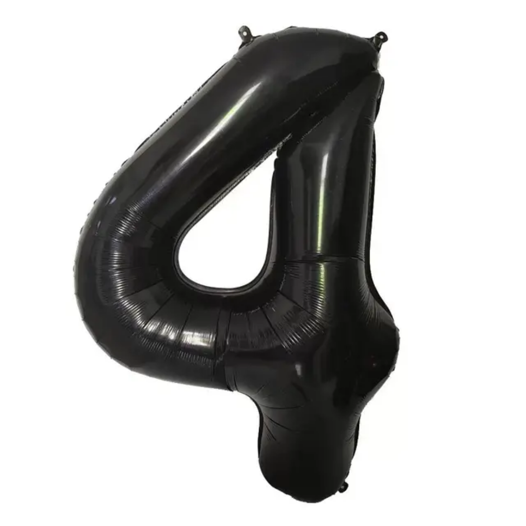 Black Number 4 Foil Balloon 
