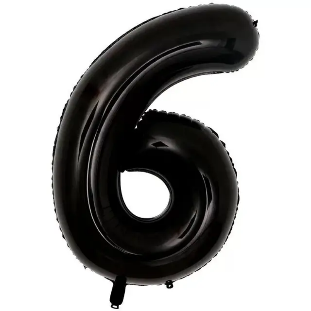 Black Number 6 Foil Balloon 