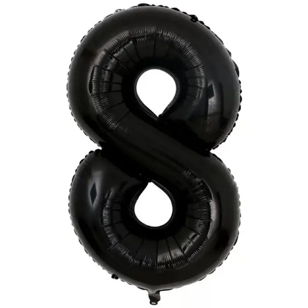 40-inch Black Number 8 Foil Balloon 