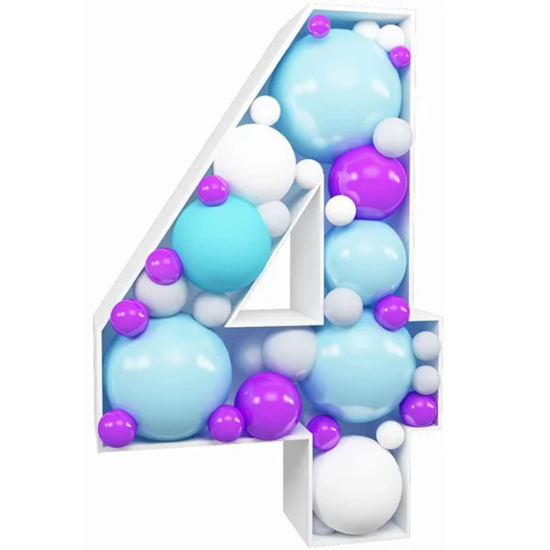 3ft Number 4 Mosaic Balloon Frame