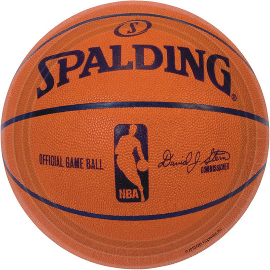 Spalding Basketball Round Paper Plates 9"