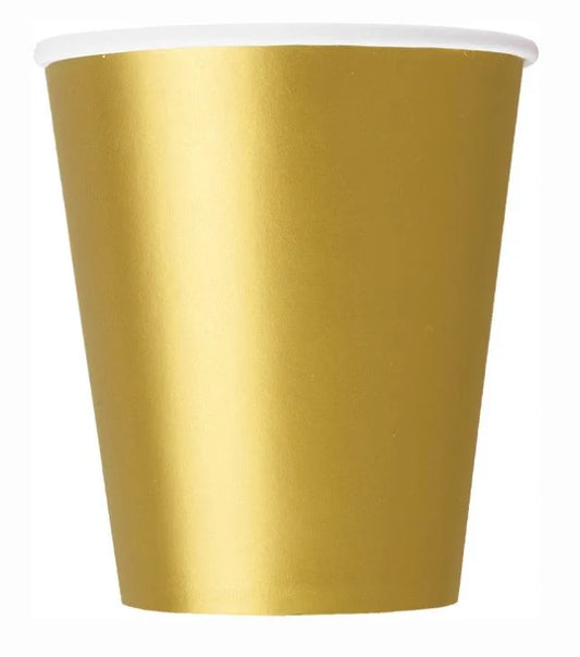 Gold 9oz Paper Cups, 8ct