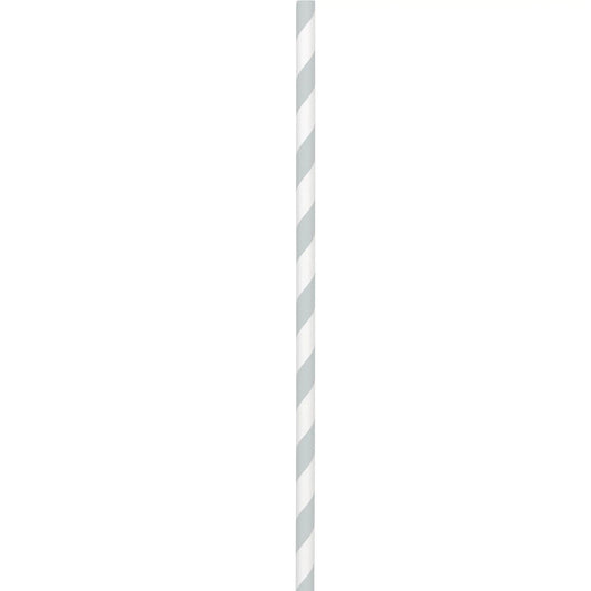 White & Gray Paper Straw