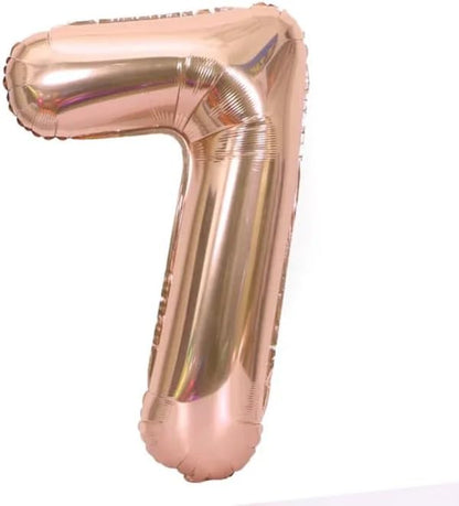 Rose Gold Number Foil Balloon - 32in