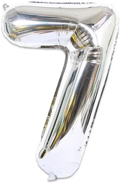 Silver Number Foil Balloon - 16in