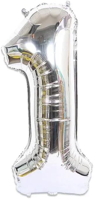 Silver Number Foil Balloon - 16in