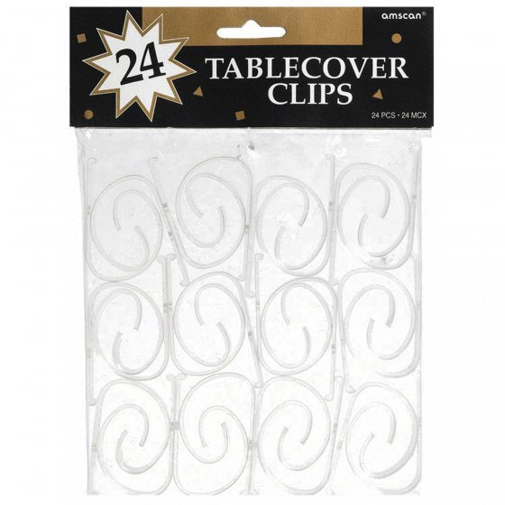 Clear Tablecover Clips - 24ct