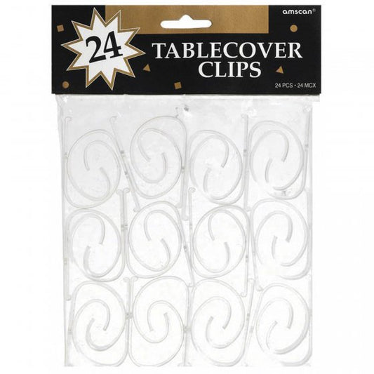 Clear Tablecover Clips - 24ct