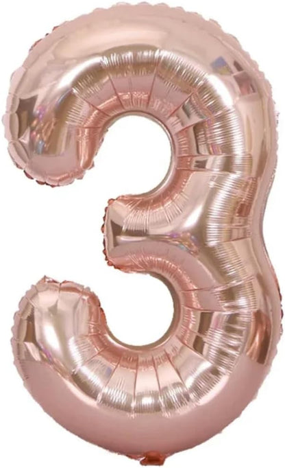 Rose Gold Number Foil Balloon - 32in