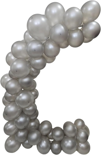 Pearl Silver Latex Balloons