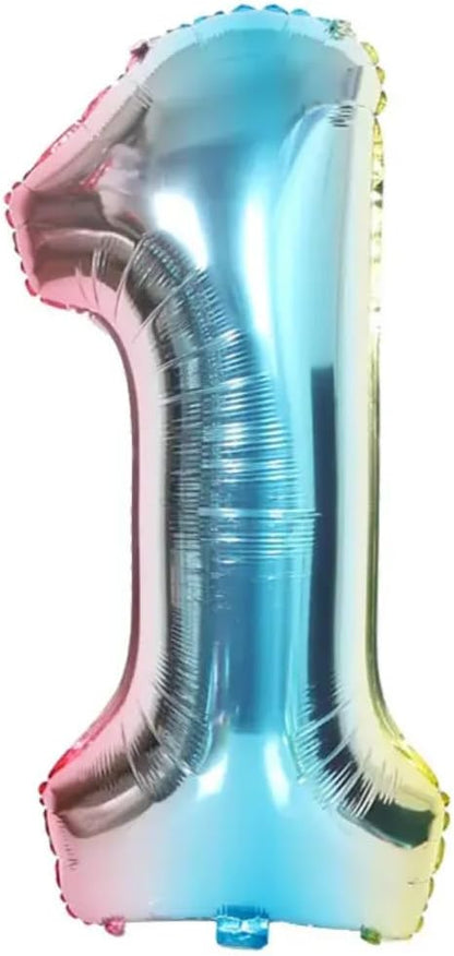 Rainbow Number Foil Balloon - 16in
