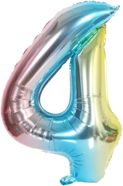 Rainbow Number Foil Balloon - 16in