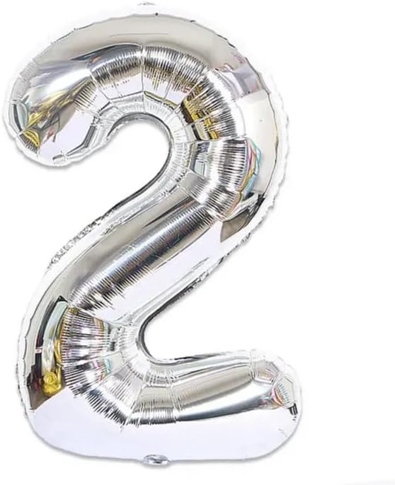 Silver Number Foil Balloon - 16in