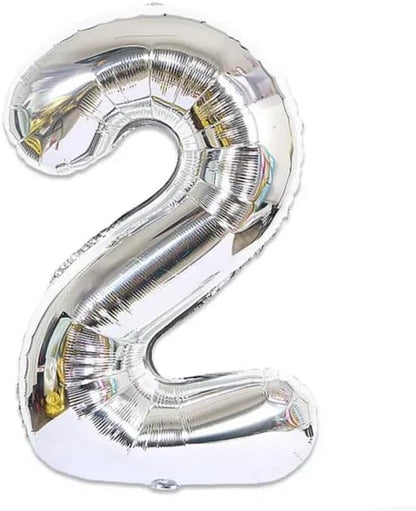 Silver Number Foil Balloon - 16in