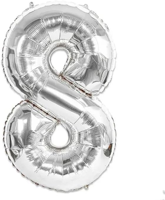 Silver Number Foil Balloon - 16in