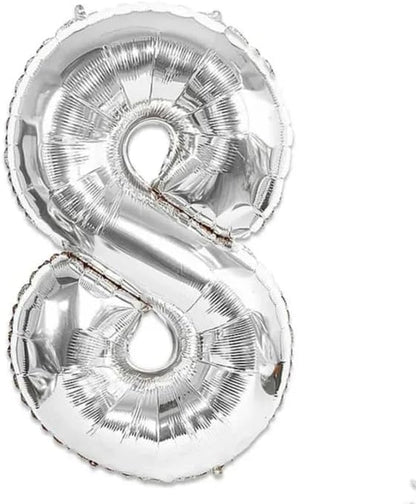 Silver Number Foil Balloon - 16in