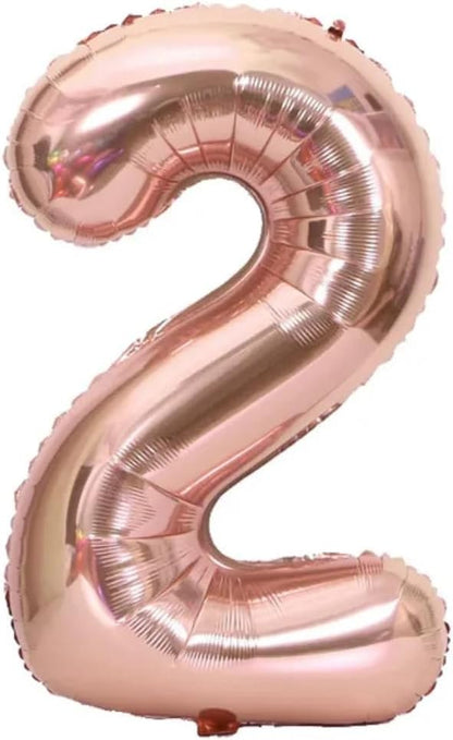 Rose Gold Number Foil Balloon - 32in