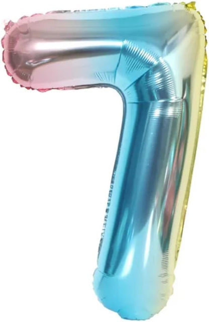 Rainbow Number Foil Balloon - 16in