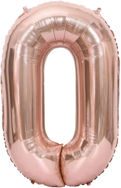 Rose Gold Number Foil Balloon - 32in