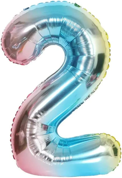 Rainbow Number Foil Balloon - 16in