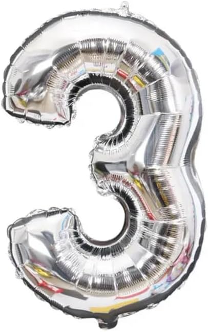 Silver Number Foil Balloon - 16in