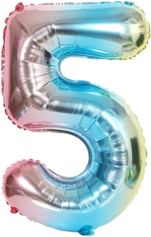 Rainbow Number Foil Balloon - 16in