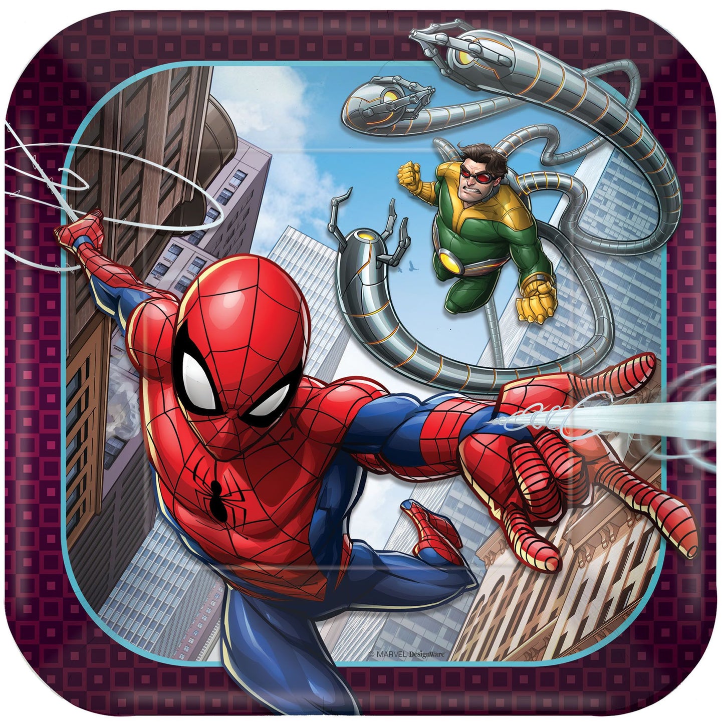 Spider-Man Square Paper Plate 7-inch